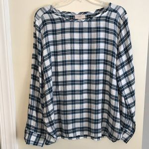 Loft Outlet | Plaid Tunic Top Blue M